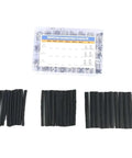 600 Pack Non Insulated Ring Terminals Kit AWG 10 To 22 For Car Truck Marine Projects Heavy Duty Bulk Electrical Wire Connectors showing assorted black heat shrink sleeves