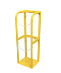 Heavy Duty Floor Standing Cylinder Rack For Secure Gas Tank Storage, Space Saving Industrial And Home Solution, Yellow, Holds One 31 Cm Cylinder