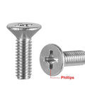 M4x12mm Flat Head Machine Screws With Phillips Drive 304 Stainless Steel Fasteners for various outdoor repairs.