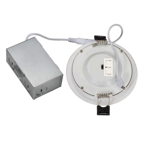 Back view of Six Pack 12W Slim 6 Inch Dimmable Recessed Ceiling Downlights With Color Temperature Selectable 2700K 3000K 4000K Easy To Install