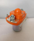 Jw Dawn Zj400D 48V 400A Single Coil NO Solenoid Relay Switch for Electric Forklift, featuring robust orange casing and metal components.