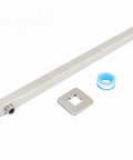 Heavy Duty 20 Inch Shower Arm Extension For Rain Shower Head With Flange And Teflon Tape Thick Stainless Steel Brushed Nickel Finish Anti Rust Durable Bathroom Upgrade