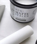 Matte Sealer For Painted Furniture And Cabinets Water Based Clear Matte Topcoat Protects Wood Concrete And Metal Surfaces No Yellowing Easy To Use Paint Sealant For DIY Projects 16 Oz can with roller
