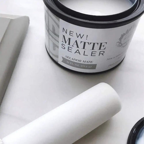 Matte Sealer For Painted Furniture And Cabinets Water Based Clear Matte Topcoat Protects Wood Concrete And Metal Surfaces No Yellowing Easy To Use Paint Sealant For DIY Projects 16 Oz can with roller