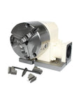 No Hassle Plug And Play Cnc Fourth Axis Dividing Head With 130Mm Four Jaw Chuck and 15 To 1 Reducer for high precision milling.