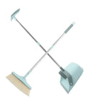 Top Shelf Long Handle Dustpan And Broom Set For All Hard Floors, No Sweat Sweeping Kit For Wood Tile And Laminate, Gotta Love This Sturdy Home Cleaning Supply That Makes Daily Dusting A Total Breeze Now, sky blue broom and dustpan.