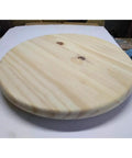 24 Inch Pine Unfinished Wooden Lazy Susan Turntable For Kitchen Countertop And Dining Table Easy Organizer For Skincare Or Bath Products Home Decor Display With Smooth 360 Degree Rotation on white background
