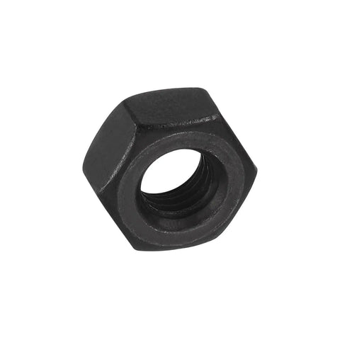 Heavy Duty 1/4 28 Unf Hex Nuts Forged From Carbon Steel Grade 8.8 With Black Oxide Coating For Solid Grip On Bolts And Auto Repair Built To Last Tough As Nails Garage Essentials Set Of Ten Pieces - close-up view of a hex nut
