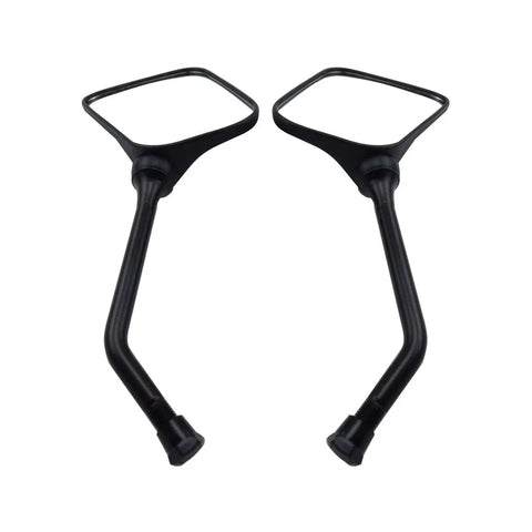 Black 10Mm Square Motorcycle Mirrors Universal Fit For Touring Bikes Sport Bikes Cafe Racers Electric Scooters Rear View