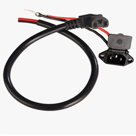 Universal Three Hole EBike Charger Socket With 12AWG Electric Vehicle Connector Plug For Electric Scooters And Battery Chargers, 45cm Lead