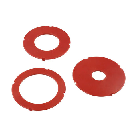 Rock Solid Router Table Insert Rings 3 Piece Set For Bosch RA1171 RA1180 RA1181 Models, red precision drop-in rings.