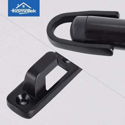 Dead Quiet Latch Hook Door Stopper With Slick Rubber Bumper And Sound Dampening Padding To Shield Walls And Keep Doors Chill Zinc Alloy Heavy Duty Black Pack showing a close-up view of parts.