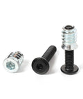 30 Piece 1/4-20 Threaded Wood Inserts And Bolts Kit For Woodworking With Washers, Black Oxide Fasteners, 15mm Inserts And 1 Inch Bolts