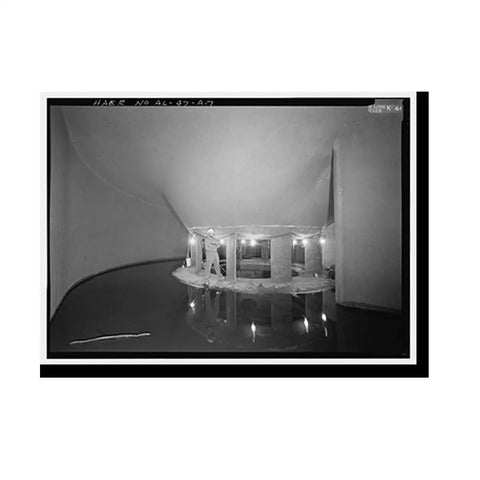 Vintage Framed Print Of Wilson Dam And Hydroelectric Plant Turbine And Generator Spanning The Tennessee River At Wilson Dam Road In Muscle Shoals AL Wall Art For History Buffs Reproduction From Library Of Congress Archive