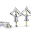 Butterfly wall anchors from 50 Piece Drywall Fasteners Kit with zinc plated screws for hollow walls.