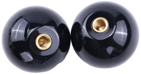 Two Pack M6 Threaded Ball Knobs Black 35mm Ball Top For Joystick Handles And Control Levers, Grip Ready And Durable