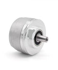 Side view of Beefed-Up Incremental Rotary Encoder 431.035-1024 for industrial automation and motion control, metal casing.