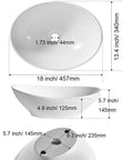 Porcelain Vessel Sink For Bathroom 18 Inch By 13.4 Inch Above Counter Oval Canoe Shape With Pop Up Drain No Overflow Hole