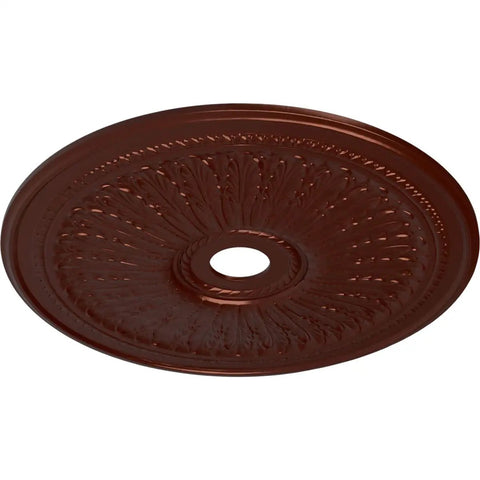 Large Oak Leaf Ceiling Medallion Antique Copper 29 1/8 Inch Outside Diameter Fits Canopies Up To 6 1/4 Inches Super Lightweight