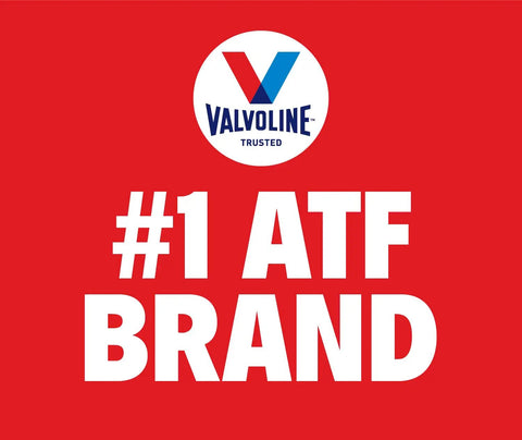Image of Valvoline logo with '#1 ATF Brand' text promoting Multi Vehicle ATF Full Synthetic Automatic Transmission Fluid 1 Quart.