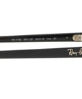 Side view of RB4162 Aviator Sunglasses With Polarized Green Lenses In Black Full Rim Frame, showing black temples.