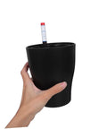 Self Watering Plant Pots For Beginners No Fuss Easy Care Indoor Planters With Built In Water Reservoir System Durable Plastic Flower Pots For Low Maintenance Indoor Garden On Patio Balcony, black plastic pot with water level indicator