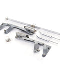 Soft Close Pneumatic Door Hinge Set For Heavy-Duty Wooden And Aluminum Doors, flush mount components and screws visible