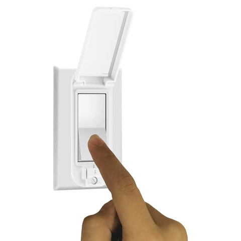White Two Pack Rocker Switch Guard Covers for Baby Proofing Your Home, Wall Switch Protectors to Prevent Accidental On or Off installed