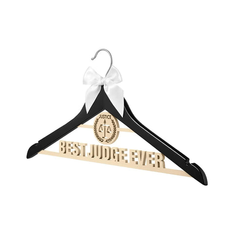 Wooden Judge Coat Hanger With Bow And Balanced Scale Motifs Dope Gift For Men And Women Best Judge Ever Graduation Or Birthday Gift