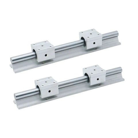 High Precision Linear Guide Rail Kit With 12mm SBR12 Optical Axis Shaft And Four Smooth Slide Ball Bearing Blocks, two rails