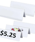 20 Pack Dry Erase Name Tent Cards For Table, 7.9x2.8x2.4 Inches White Reusable Name Plates with penguin decoration