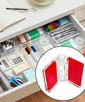 Clear Self Adhesive Mini Piano Hinges 25x35 mm in drawer organizer for cabinets and DIY projects