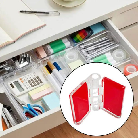 Clear Self Adhesive Mini Piano Hinges 25x35 mm in drawer organizer for cabinets and DIY projects