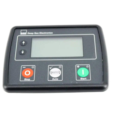 Front view of Auto Start Generator Control Panel With Auto Mains Failure MKII Module for diesel gen sets, compact digital controller.
