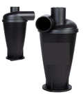 Ultimate Garage Upgrade Featuring This Heavy Duty Cyclone Dust Collector Separator For Shop Vacs dual stage separator, black plastic design.