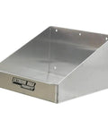 Rag In A Box Aluminum Dispenser Rack For Shop Garage And Race Trailer Grab And Go Storage With Easy Slide Dispense Slot For 200 Count Rag Containers Now, side view, empty