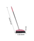 Legit Heavy Duty Pink Broom With Sturdy Steel Handle And Ultra Soft Bristles For Zero Sweat Indoor And Outdoor Floor Cleanup, 34.3in tall.