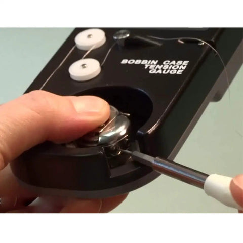 Digital Bobbin Case Tension Gauge By Towa With L And M Style Inserts Ready To Compare With TM-1 L Style And TM-3 M Style Includes TM-501 Small Bobbin Insert And TM-502 Jumbo Insert Compact Pro Grade Tension Tester For Sewing Machines, hand testing bobbin tension