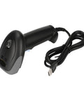 Rugged Handheld Barcode Scanner Reads 1D 2D And QR Codes With ABS Body IP54 Dust Protected Sealed Build shown with USB cable