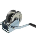 Boat Trailer Hand Crank Winch 1500 Lb Capacity With 6 Inch Comfort Grip Handle Single Speed 20 Ft Strap Heavy Duty Steel Frame And Zinc