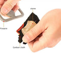 Tough As Nails Fire Starter Tool For Camping And Hiking, Carbon Steel Fire Striker Without Stone in hands creating spark