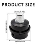Two Pack 20mm Air Compressor Silencer Filter With Half Inch Thread, 66.8mm height, 61mm diameter, Product Size shown