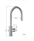 360° Swivel Stainless Steel Kitchen Faucet PullDown Sink Mixer Tap Polished Chrome Kitchen Tap with measurements for easy installation.