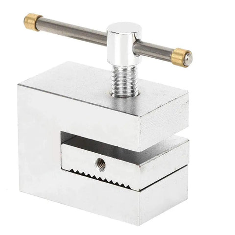 Beefy 500N Tensile Tester Clamp With Stainless Steel Build And 4mm Single Tooth Grip For Cables Electrical Components And Plastic Films Push Pull Force Fixture For Lab Testing, front view