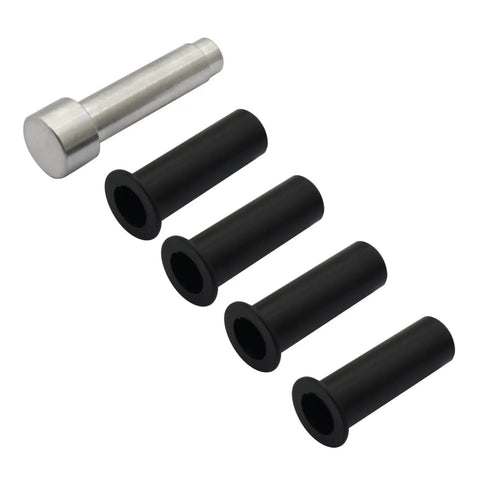 Door Hinge Pin Liners And Bushings Kit For Jeep Wrangler TJ YJ CJ LJ 1986 2006 With Removal Tool Easy Rustproof Replacement To Make Doors Open Smooth Quiet No More Squeaks And Wobble Free DIY Install, black ABS bushings and silver removal tool