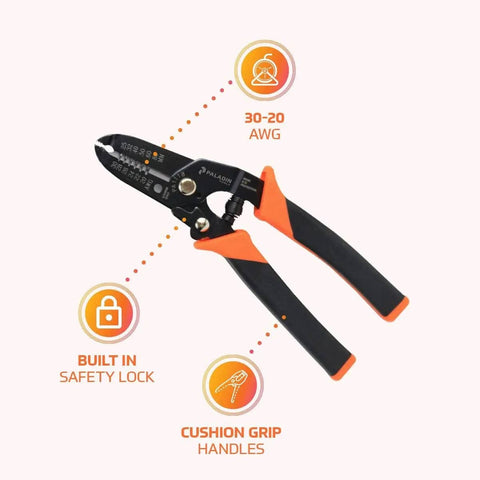 Heavy Duty Wire Stripper And Cutter For 20 To 30 AWG Wires Precision Cutting And Stripping Workhorse with ergonomic handle