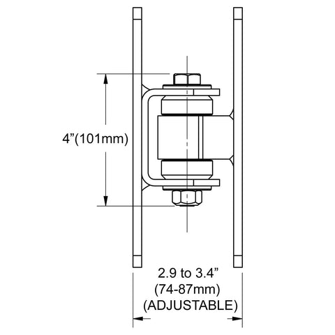 Heavy Duty Bolt On Sealed Bearing Gate Hinges For Outdoor Use Premium Pair That Handles Up To 1100 Lbs Per Pair Adjustable Yoke Pivot Fits Large Driveway Gates Industrial Grade Gate Hardware Sold As A Pair, 4 in diagram