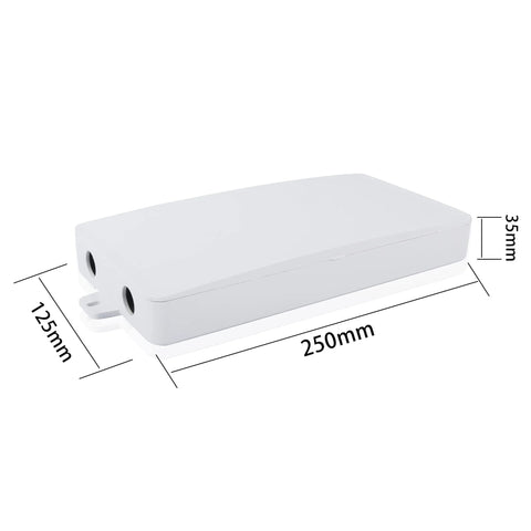 Eight Port SC Fiber Optic Terminal Box For Termination And Distribution, dimensions 250x125x35mm, white exterior, easy wire entry