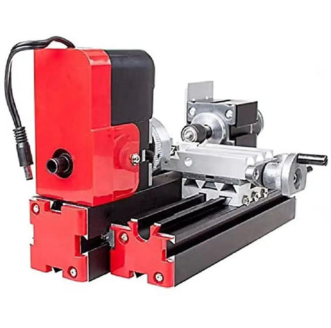 Compact Mini Benchtop Lathe 20000Rpm Smooth Cutting Power Tool featuring 12V protection and 3 jaw chuck for DIY projects.
