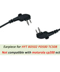 Two Pin Speaker Microphone For HYT Hytera Radios Walkie Talkie Compatible With BD500 BD502i PD560 PD502 PD530 connectors close-up